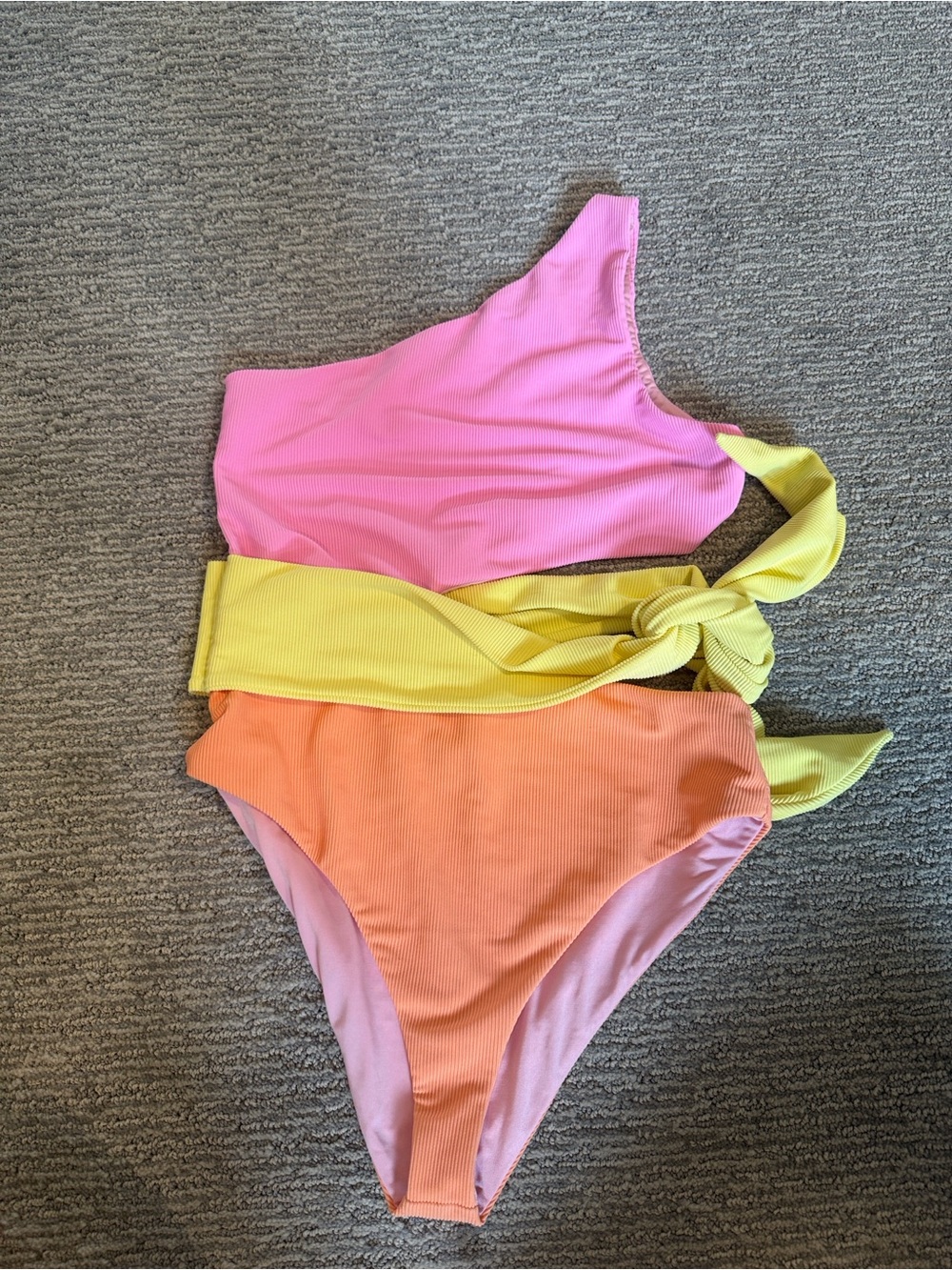 BEACH RIOT Carlie One Piece Swim, Fruity Color Block, Large